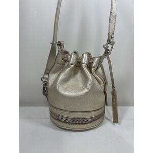 VIA SPIGA Stef Bucket Leather Gold Drawstring Sling Shoulder Crossbody Casual